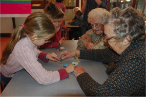 Ouderen leren meetkunde van leerlingen